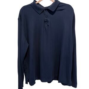 Nordstrom mens navy blue long sleeved polo shirt size XL